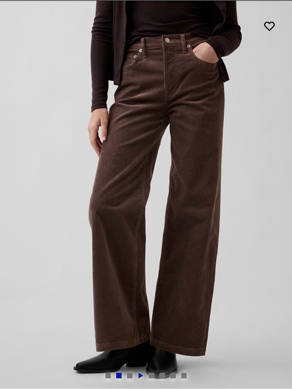 GAP Women’s Brown Corduroy Wide-Leg Fall Pants High Rise Size 6 Tall